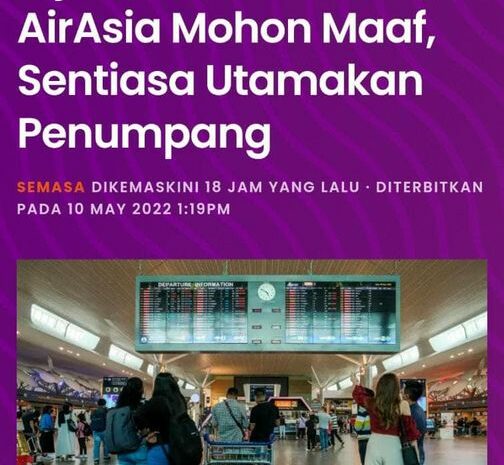  Tangguh Penerbangan, Air Asia Mohon Maaf, FOMCA Tidak Terima Aduan