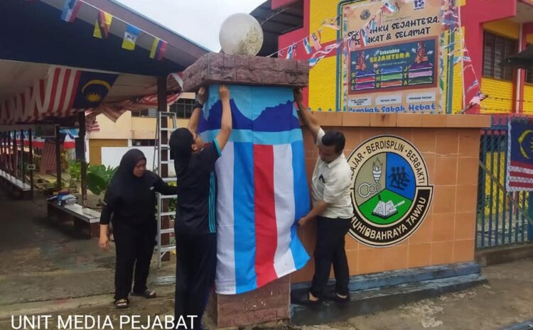  SK Muhibbahraya Berusaha Menghias Pintu Gerbang Sekolah
