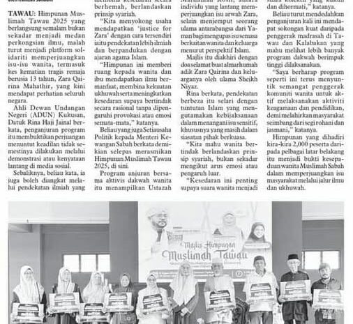  Himpunan Muslimah Tawau 2025, Platform Solidariti ‘Justice For Zara’